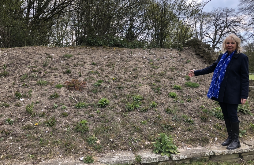 The bare flowerbed at Patcham Roundabout that used to spell out 'Welcome to Brighton' in colourful flowers