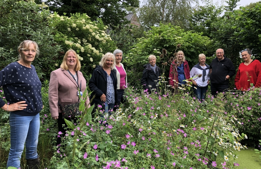 Conservative Councillors Anne Meadows and Carol Theobald listening to the concerns of Patcham Court Allotment holders