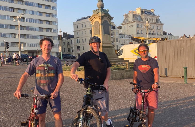 Cyclists Cllr Robert Nemeth, Cllr Smaer Bagaeen and Cllr Nick Lewry