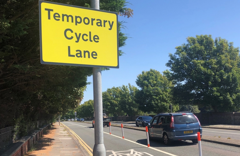 Old Shoreham Road Temporary Cycle Lane has been in place since 10 May 2021