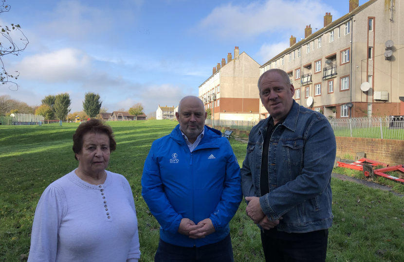 Dawn Barnett, Tim Hodges and Nick Lewry at Hangleton Park