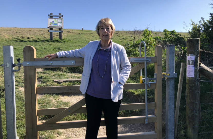 Conservative Candidate for the Rottingdean Coastal by-election Lynda Hyde at Beacon Hill, Rottingdean