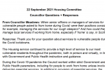 Questions and responses - Housing Committee 22 September 2021