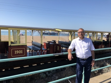 Conservative Group Leader Steve Bell CBE at Volk's Electric Railway, Brighton