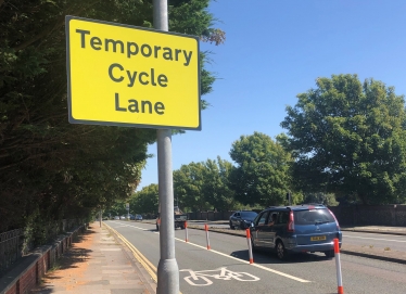 Old Shoreham Road Temporary Cycle Lane has been in place since 10 May 2021