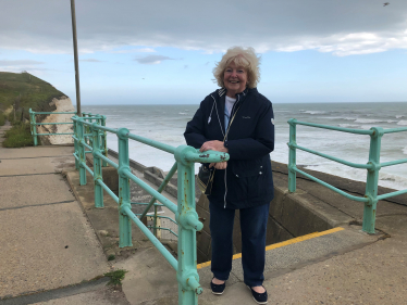 Conservative Councillor Mary Mears at Ovingdean Beach