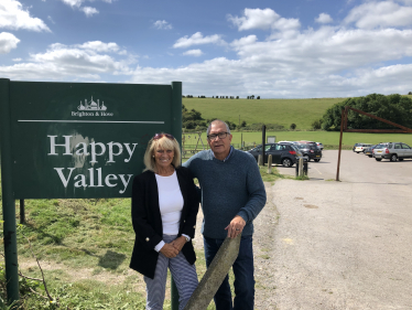 Woodingdean Councillors Dee Simson and Steve Bell at Happy Valley Car park