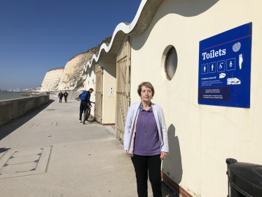 Lynda Hyde at the Ovingdean section of Undercliff Walk