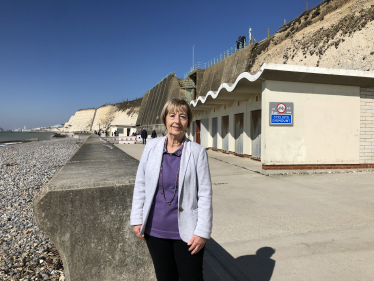 Conservative Candidate for the Rottingdean Coastal by-election Lynda Hyde at The Undercliff Walk